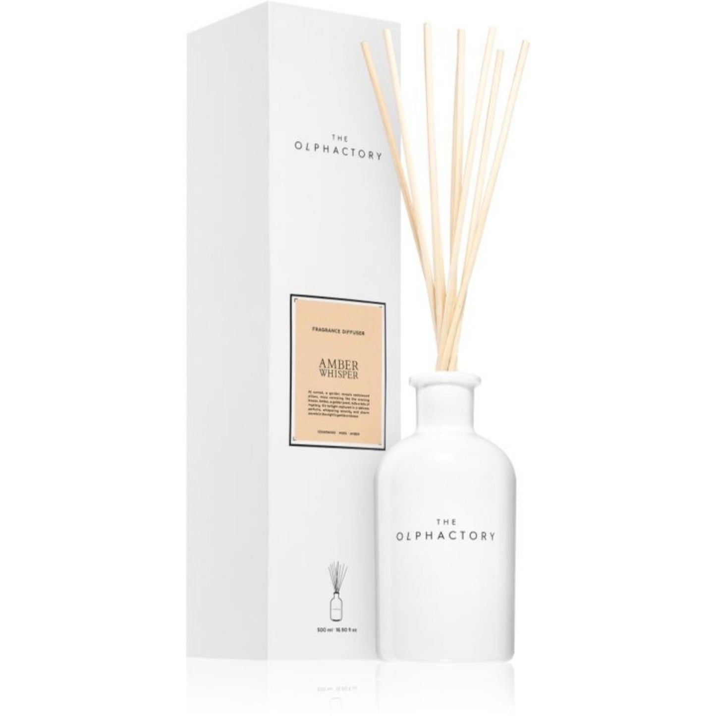 The Olphactory, Amber Whisper, Fragrance Sticks, Aroma Reed Diffuser, 500 ml