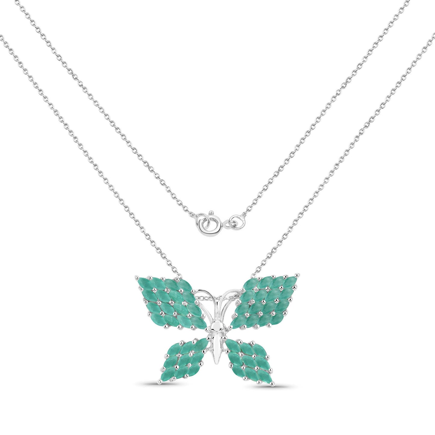 3.12 quilates Genuino Esmeralda Colgante de Plata de ley .925