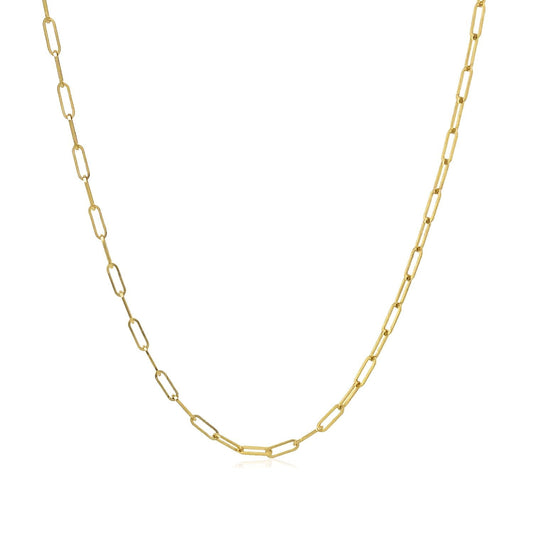 Cadena de eslabones ovalados finos de oro amarillo de 14K (1.5mm)
