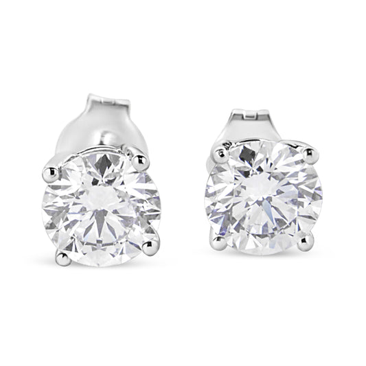 14K White Gold 1 3/4 Cttw Lab Grown Round Brilliant Diamond Solitaire Stud Earring (F-G Color, VS2-SI1