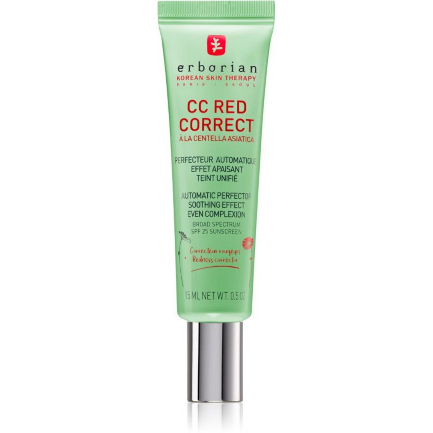Erborian, CC Red Correct, Anti-Redness, Day, Cream, For Face, SPF 25, 15 ml