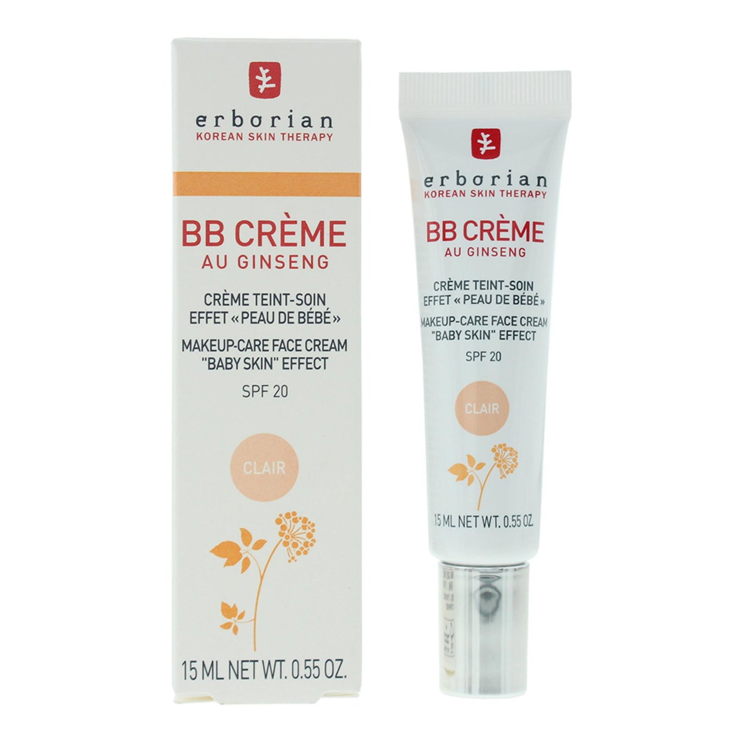Erborian, B.B Cream, Ginseng, Moisturizing, BB Cream, 02, Clair, SPF 20, 15 ml