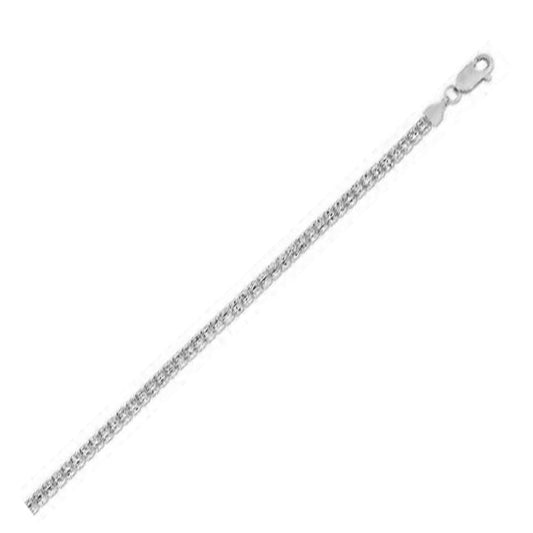 Pulsera de cadena Ice Barrel en oro blanco de 14k (3.14 mm)