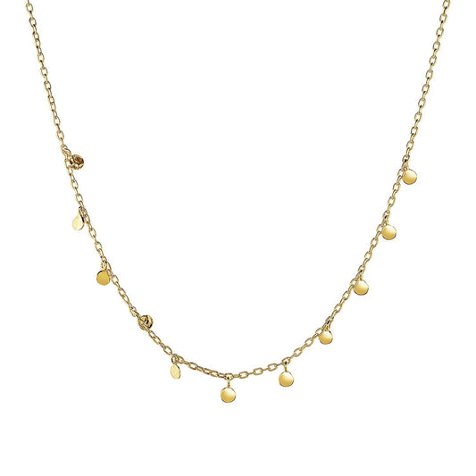 Gargantilla con cuentas martilladas en oro amarillo de 14k