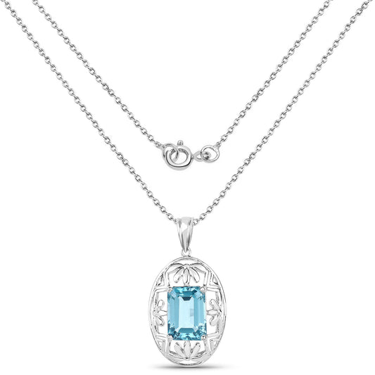 Colgante de plata de ley .925 con topacio verde genuino de 9,60 quilates