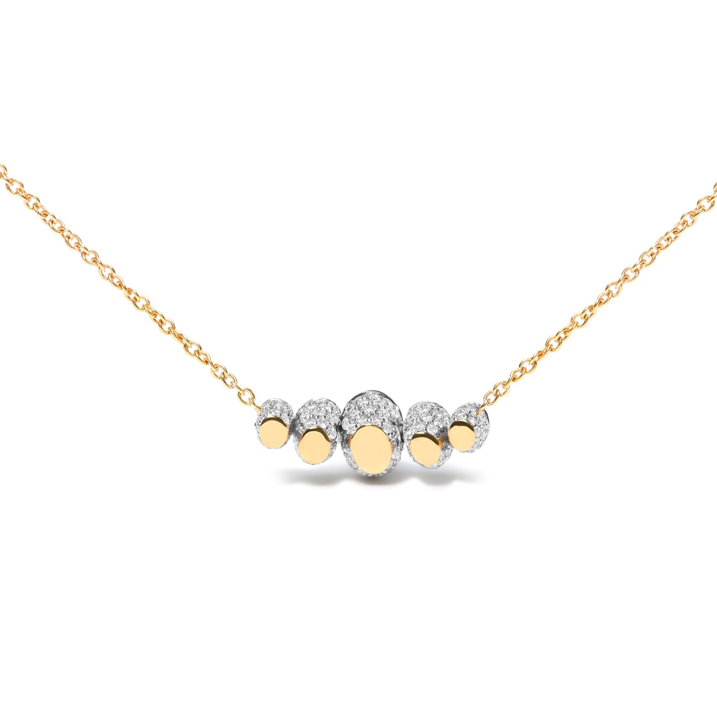 Collar tipo gargantilla de barra curva con pavé de diamantes de 3/4 quilates y rubíes rojos graduados en oro rosa de 18 quilates (color G-H, claridad SI1-SI2) - Ajustable hasta 35,56 cm - 41,91 cm