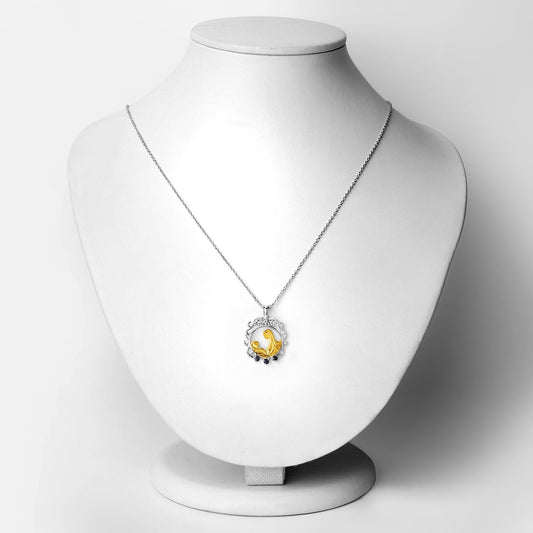 Colgante de plata de ley .925 con zafiro azul auténtico de 0,12 quilates