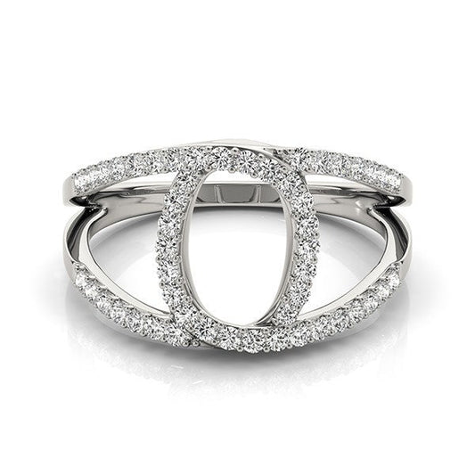 Anillo de doble banda estilo lazo de diamantes de oro blanco de 14k (1/2 qt. de peso total)