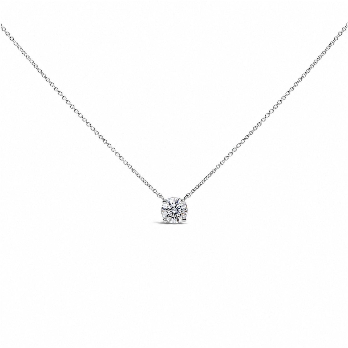 14K White Gold 1.00 Cttw Lab Grown Diamond Solitaire Pendant