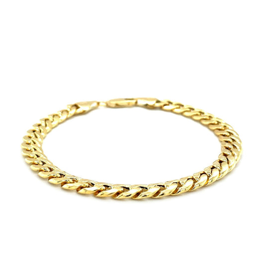 Pulsera semimaciza cubana de oro amarillo de 10k (6.60 mm)