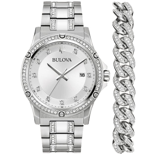 Estuche de regalo Bulova con cristales para hombre
