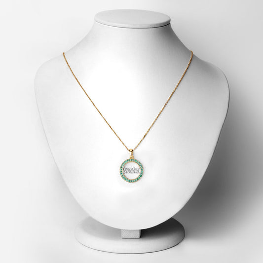 Colgante de plata de ley .925 con esmeralda auténtica de 0.54 quilates