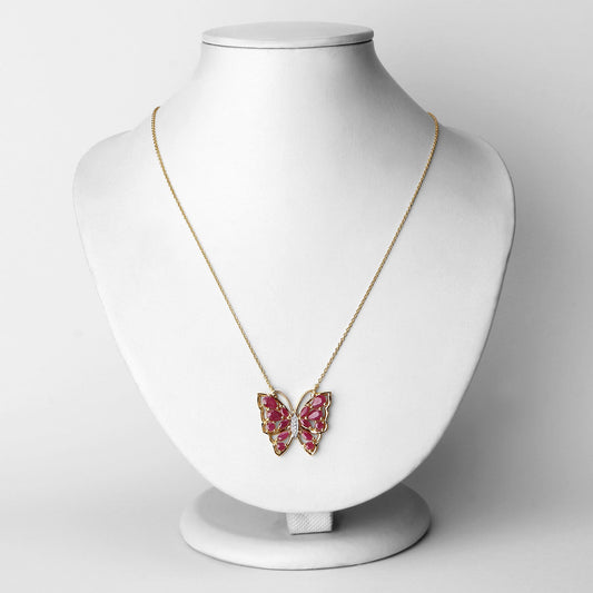Collar de plata de ley .925 con rubí auténtico de 2.88 quilates y circonita blanca