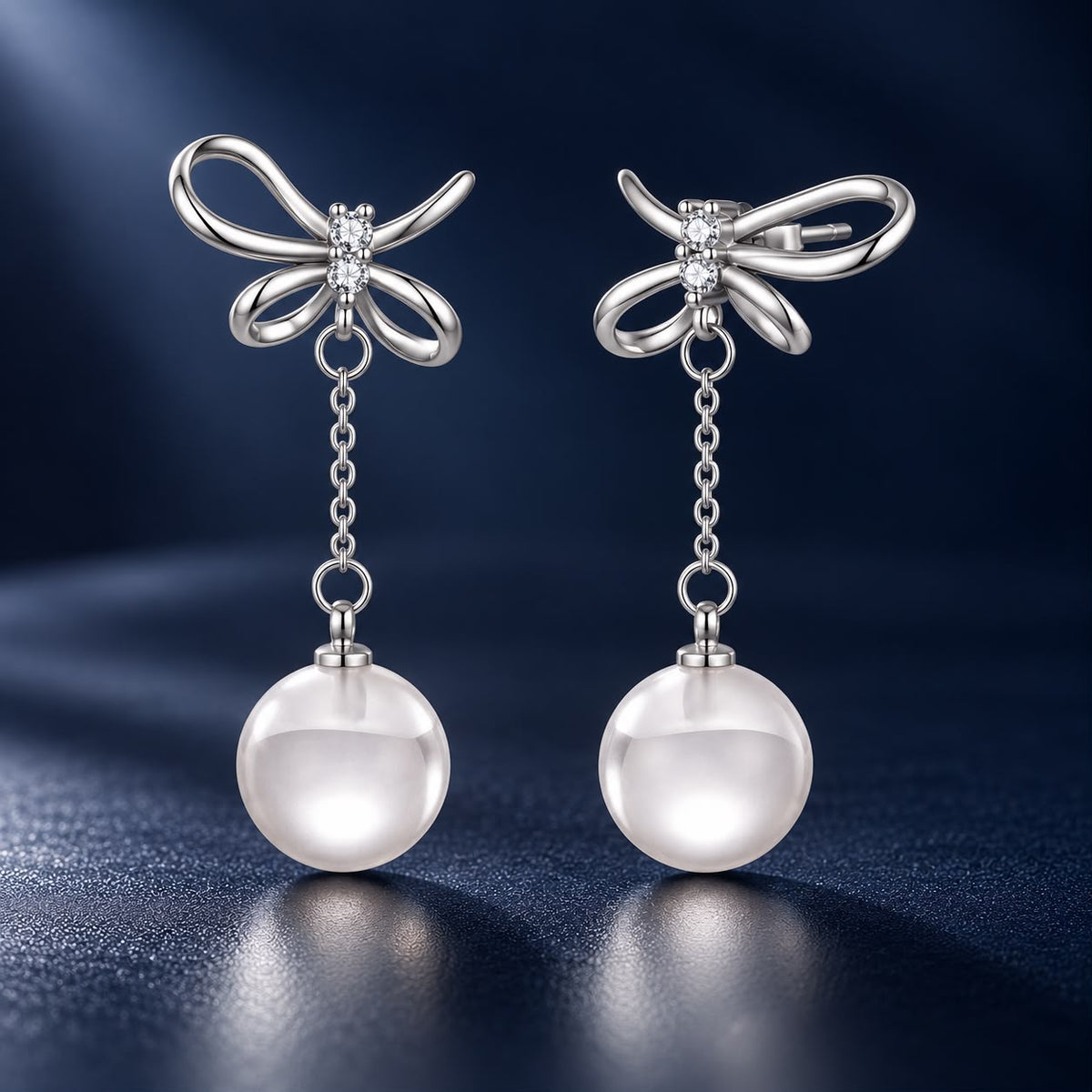 White Gold Plated Crystal Pavé CZ 3.8*1.6cm S925 Silver Needle Earrings for Women