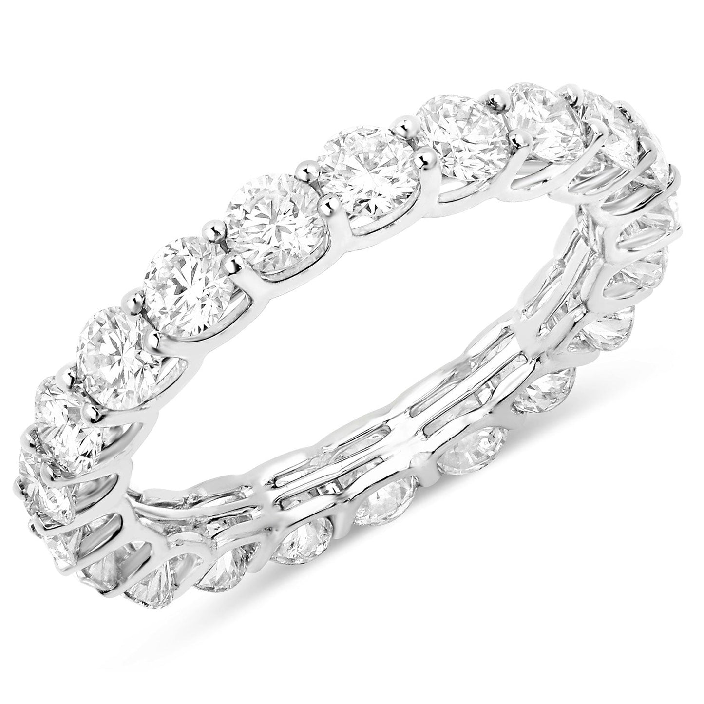 Anillo de oro blanco de 14K con diamante de laboratorio genuino de 2,52 quilates
