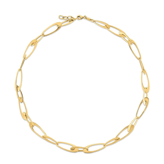Gargantilla de eslabones ovalados italianos de oro amarillo de 14K