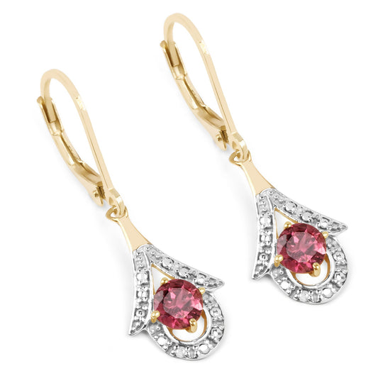 1.20 Carat Genuine Pink Tourmaline .925 Sterling Silver Earrings - view 2