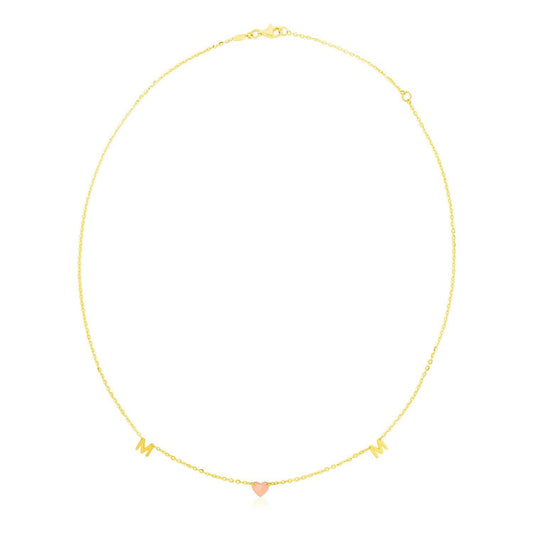 Collar de mamá en oro amarillo y rosa de 14k