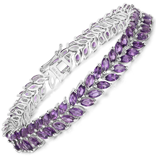 Pulsera de plata esterlina .925 con amatista genuina de 13.80 quilates