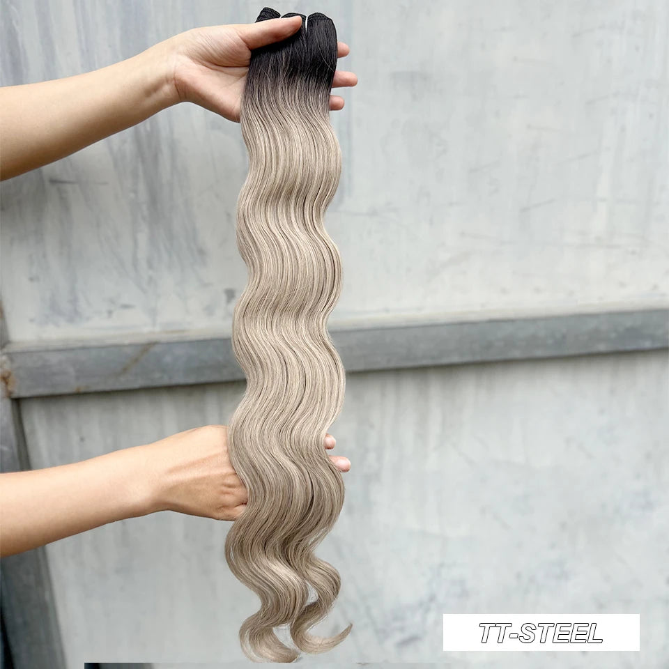 High-Temperature Synthetic Body Wave Hair Extensions – 26 & 30 Inch | Piano & Ombre Colors - view 14
