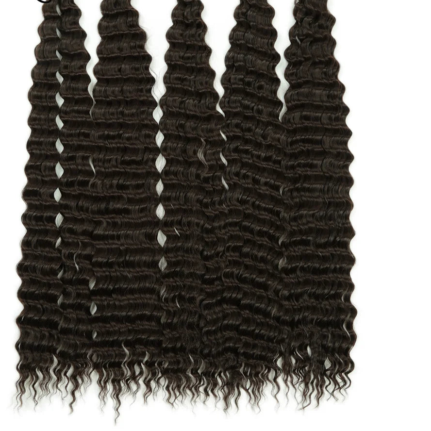 30 Inch Deep Wave Twist Crochet Hair – Synthetic Bohemian Ocean Wave Braiding Hair Extension Luxegan