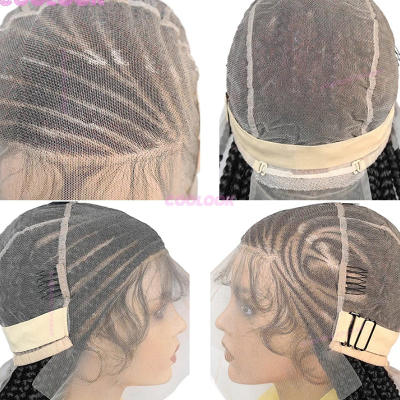 36-Inch Full Lace Knotless Box Braid Wig Luxegan
