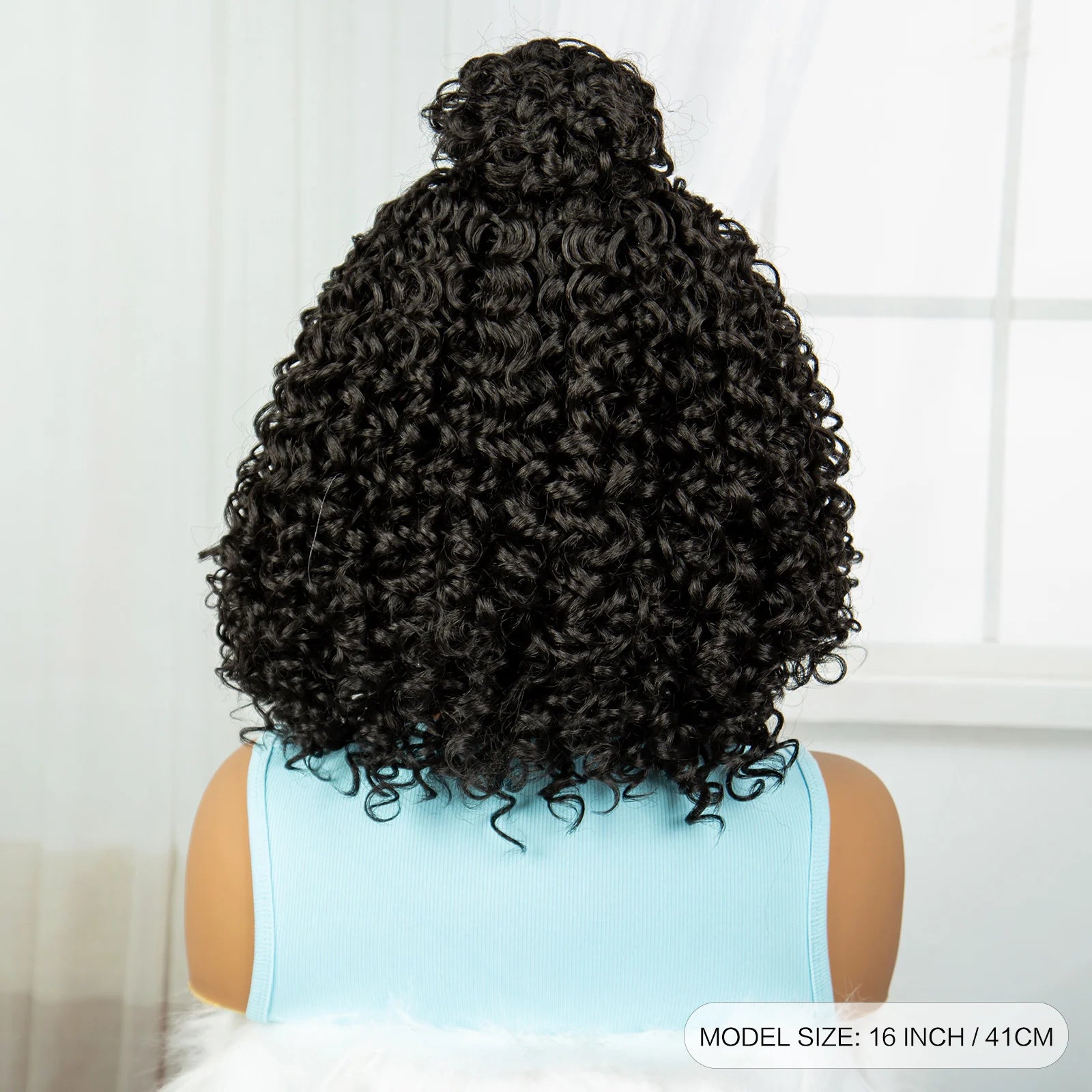 16" Cornrow Braids Wig with Afro Kinky Curly Ends | Knotless Lace Front | Baby Hair Luxegan