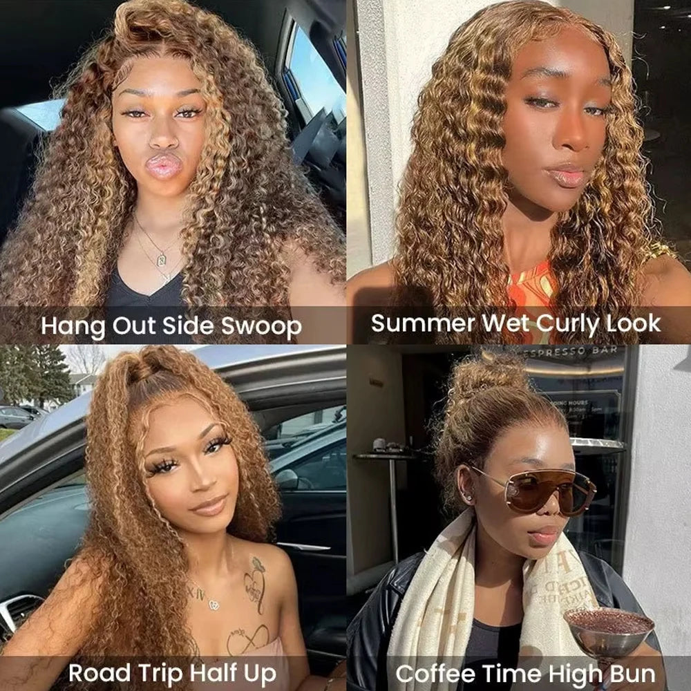 Burgundy Deep Wave Frontal Wig | Sophisticated 360 Full HD Lace Silhouette | Elegant 250% High - view 6