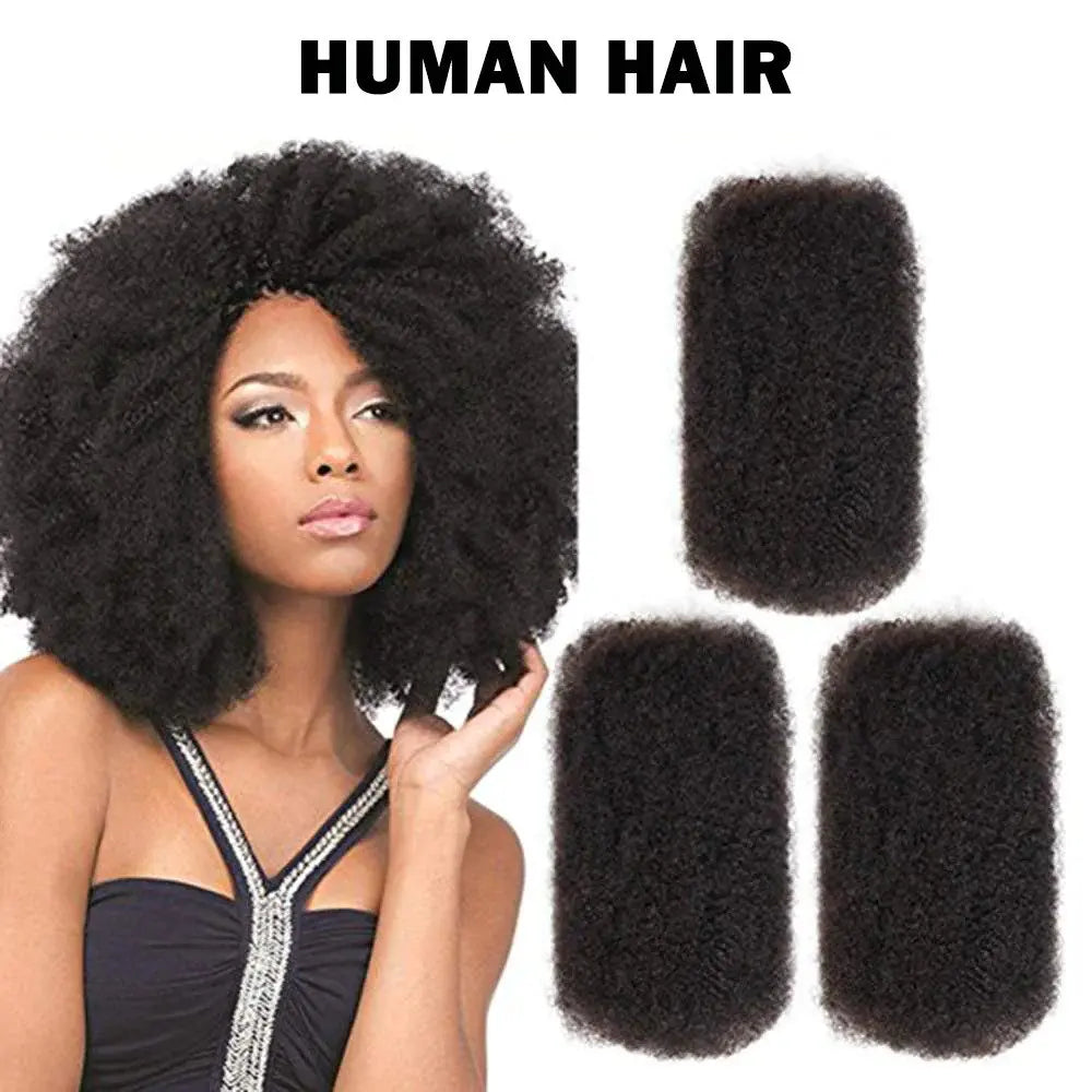 10"-22" Brazilian Remy Afro Kinky Bulk Human Hair for Braiding | 50g Natural Black Dreadlock & Twist Hair Luxegan