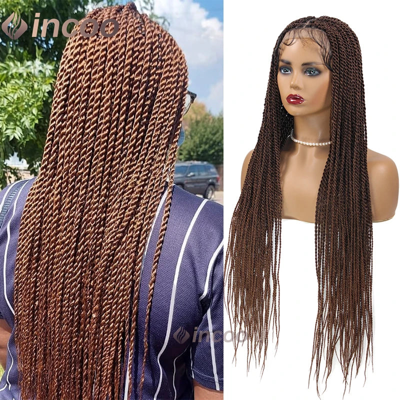 26-40 Inch Faux Locs Twist Wig | Full Lace | Small Box Braids