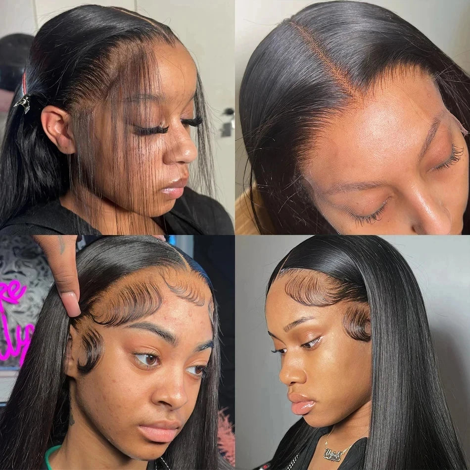 Glueless "Wear & Go" Straight Wig | Sophisticated 13x6 HD Transparent Lace Frontal | Elegant Brazilian Human Hair Full Frontal | "Dignified" 26+ Inch Remy Hair for Radiant Versatile Styling Luxegan