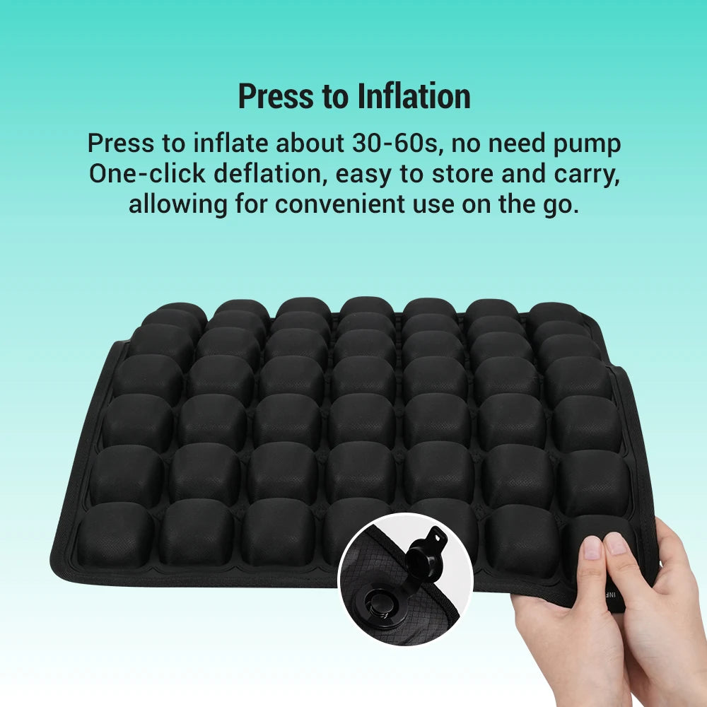 3D Ergonomic Inflatable Chair Cushion | Sophisticated "Long-Sitting" Support Silhouette | Elegant HG004 Adjustable Office & Car Seat Pad | "Dignified" High-Performance Anti-Decubitus Comfort for Radiant Versatile Styling Luxegan