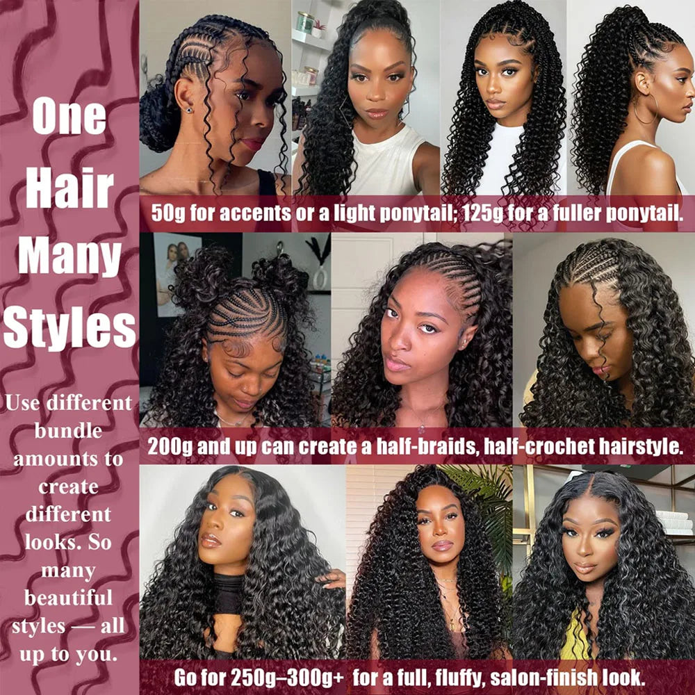 Deep Wave Feather Crochet Braids – 100% Remy Boho Human Hair | Pre-Separated Miracle Knots - view 6