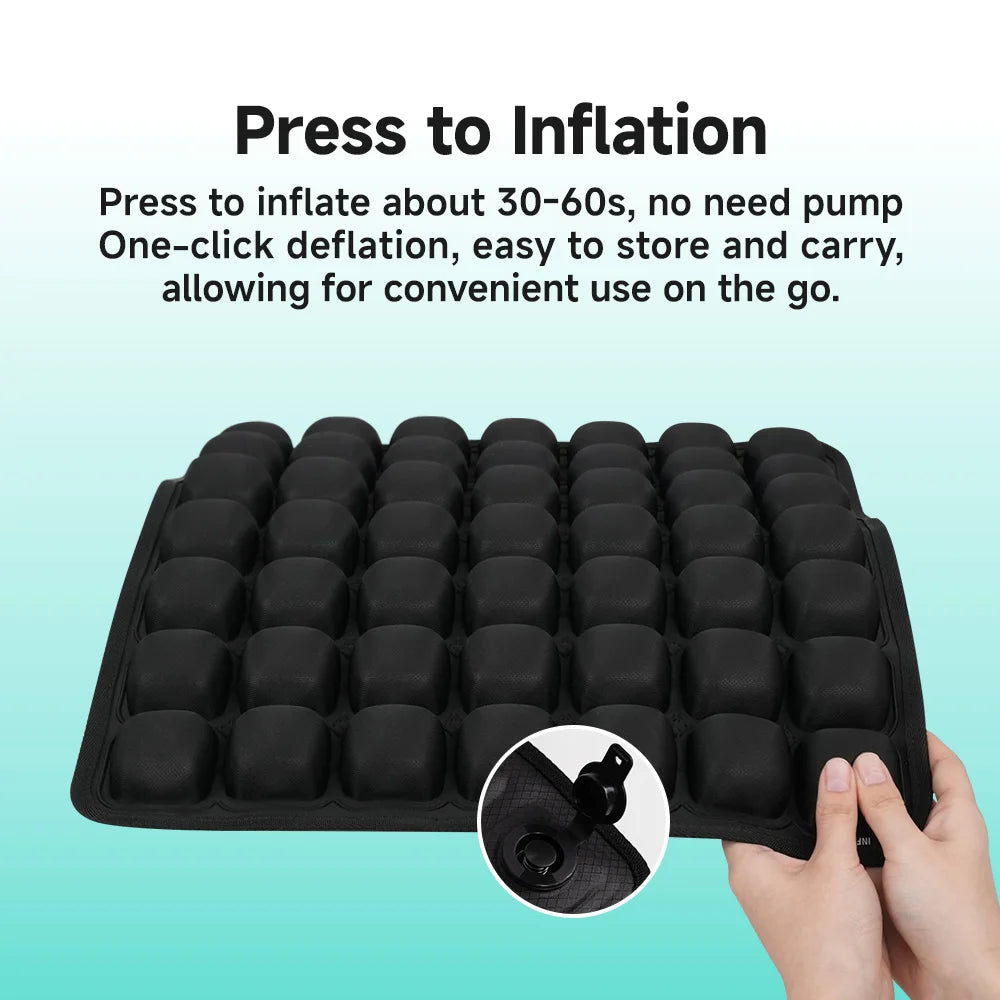 3D Ergonomic Inflatable Chair Cushion | Sophisticated "Long-Sitting" Support Silhouette | Elegant HG004 Adjustable Office & Car Seat Pad | "Dignified" High-Performance Anti-Decubitus Comfort for Radiant Versatile Styling Luxegan