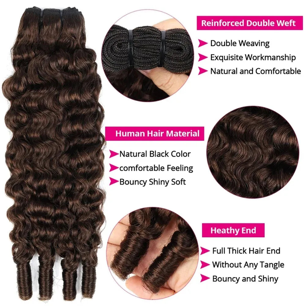 Curly Human Hair Blend Bundles | 14–32 Inch Luxegan