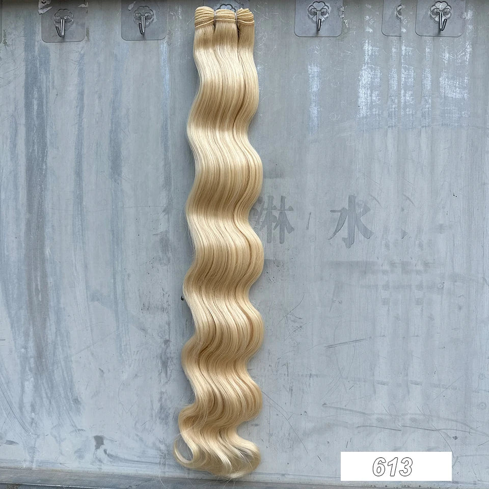 High-Temperature Synthetic Body Wave Hair Extensions – 26 & 30 Inch | Piano & Ombre Colors | 150g–200g Bundle