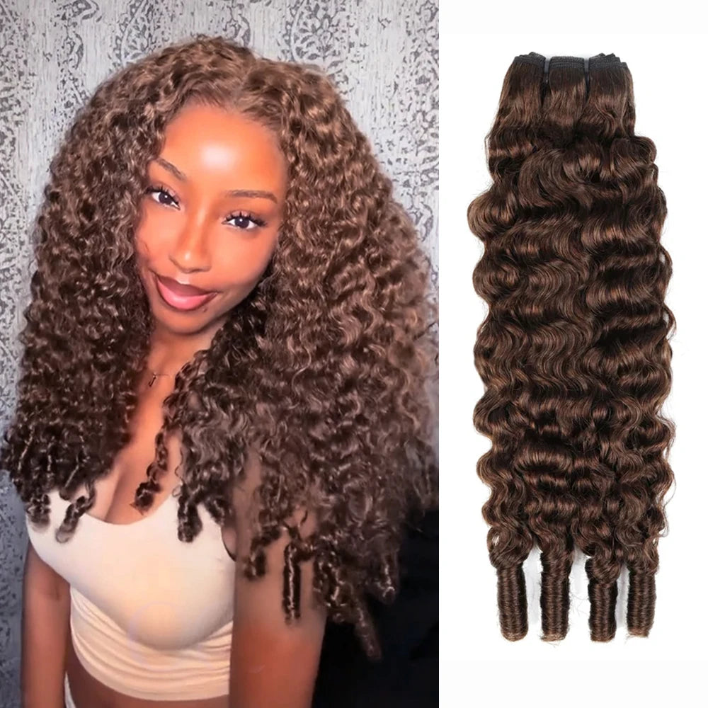 Curly Human Hair Blend Bundles | 14–32 Inch Luxegan
