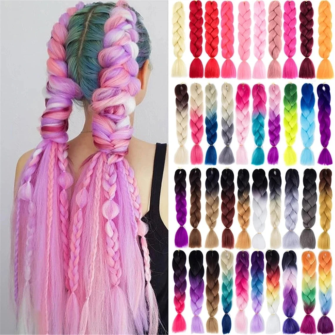 Ombre Jumbo Braiding Hair | Kanekalon Synthetic | 95+ Colours | 24 Inches