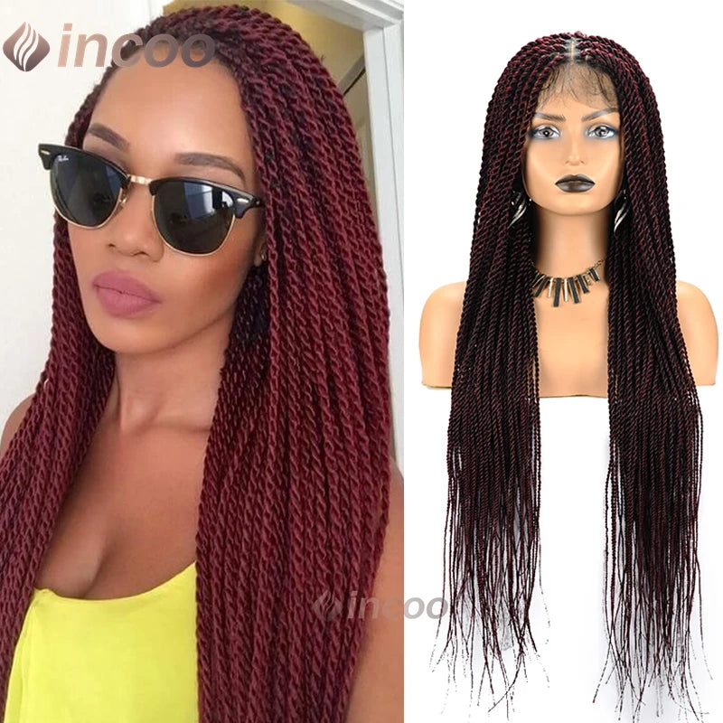 26-40 Inch Senegalese Twist Box Braid Wig | Full Lace | Faux Locs