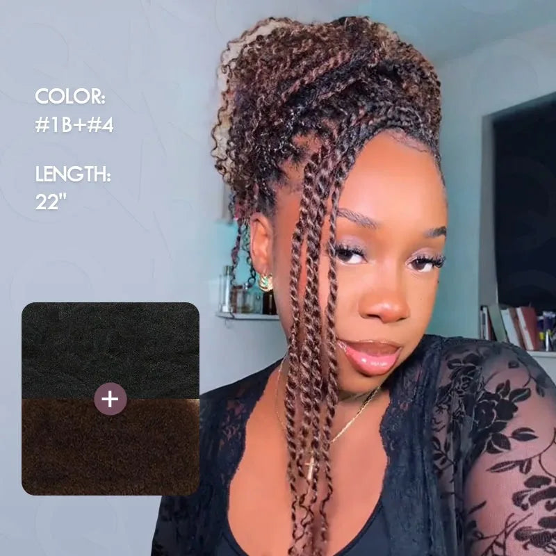 Sleek High-Quality Peruvian Afro Kinky Curly Human Hair Bulk | 100% Remy Human Hair for Braiding (No Weft/Attachment) | Natural Color Brazilian Remy Hair Bulk for Salon Braids Luxegan