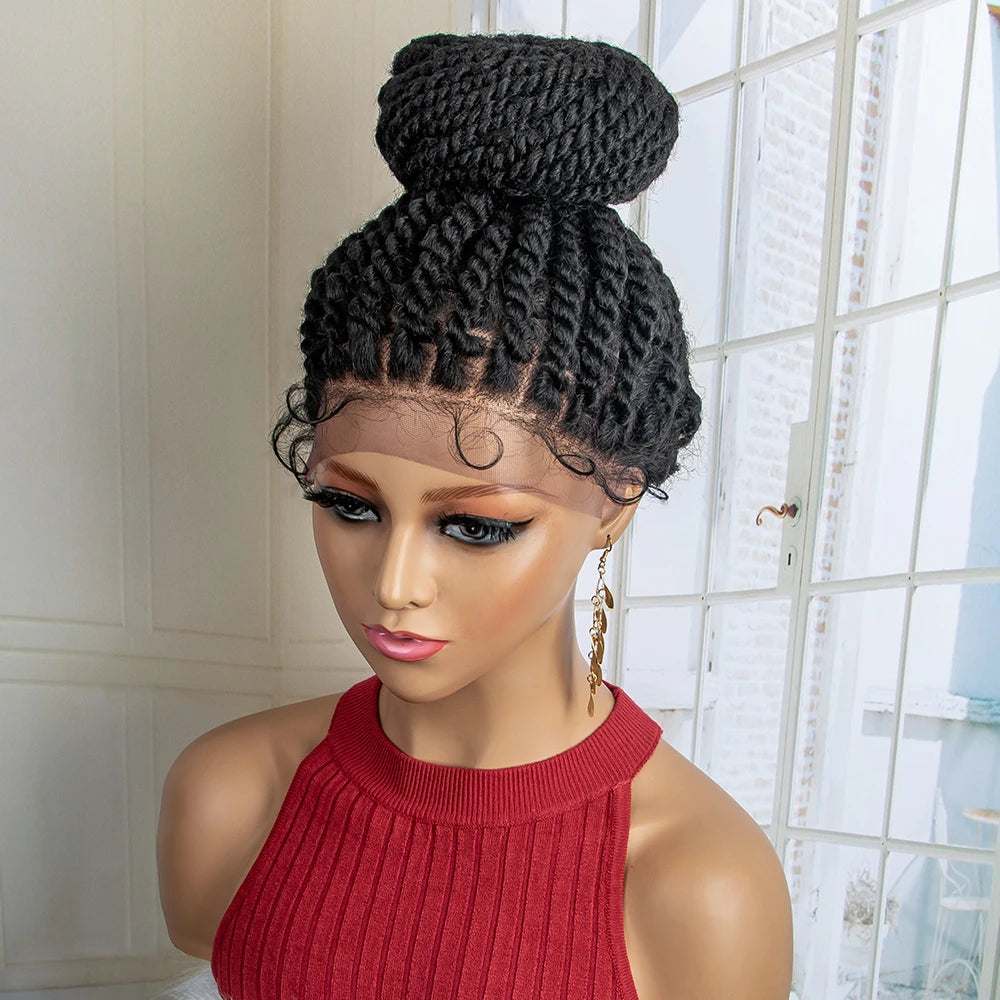 New Arrival Bun Braided Wig | Lace Front Updo with Baby Hair Luxegan