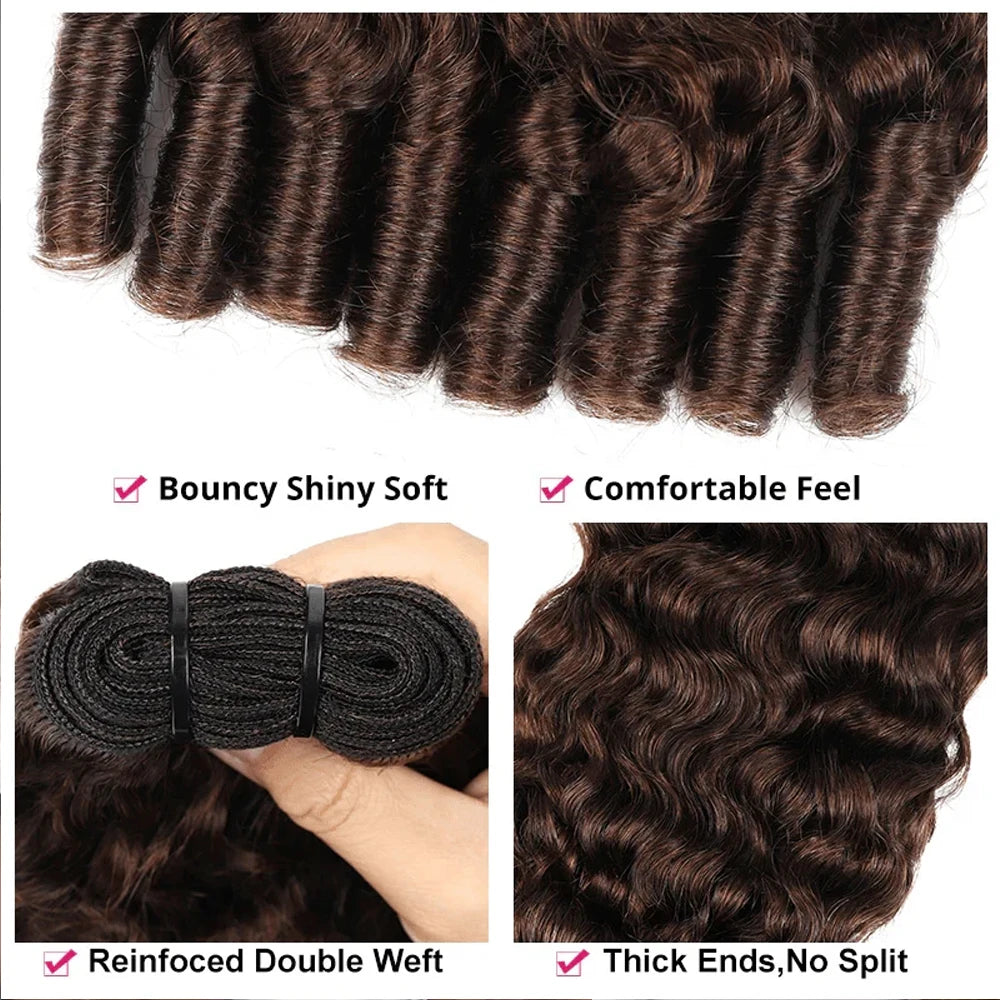 Curly Human Hair Blend Bundles | 14–32 Inch Luxegan