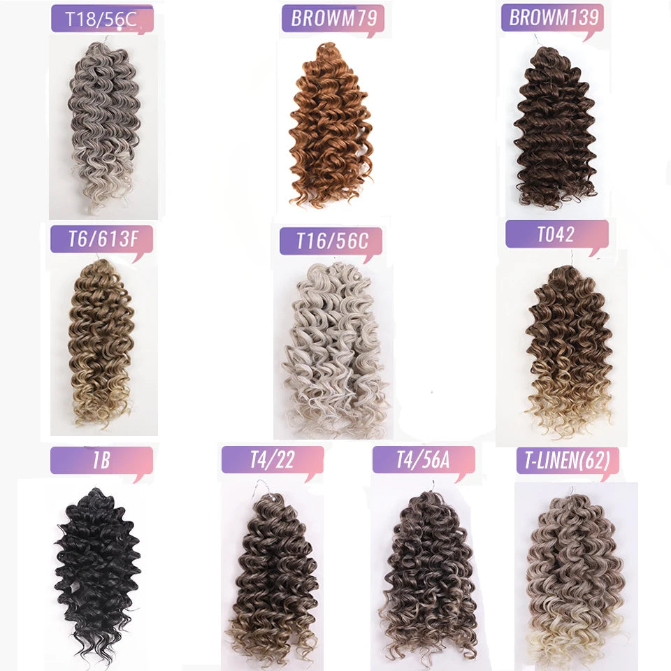 Curly Wave Synthetic Crochet Hair | 12 Inch Luxegan