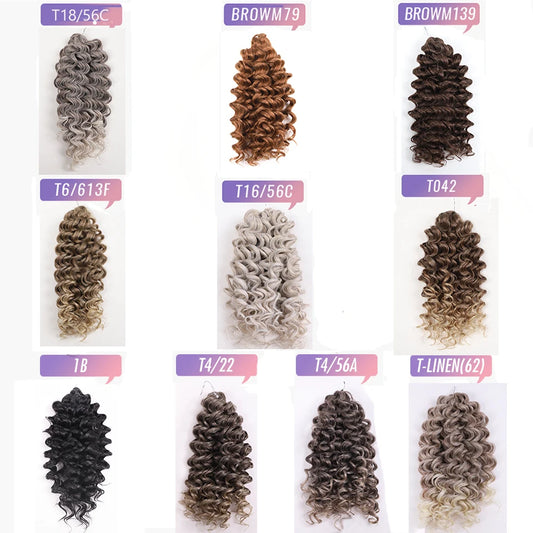 Curly Wave Synthetic Crochet Hair | 12 Inch Luxegan
