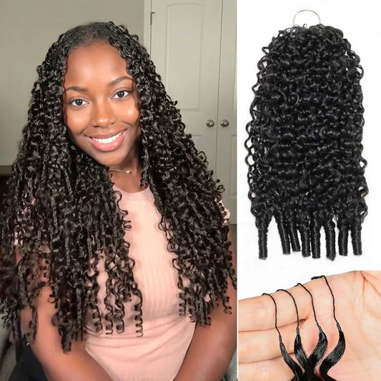 Burmese Curly Miracle Knots Crochet Hair – 100% Human Hair Feather Crochet Extensions for Braiding