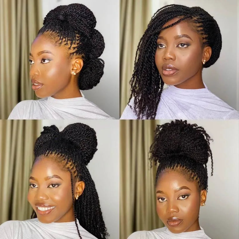 Sleek High-Quality Peruvian Afro Kinky Curly Human Hair Bulk | 100% Remy Human Hair for Braiding (No Weft/Attachment) | Natural Color Brazilian Remy Hair Bulk for Salon Braids Luxegan