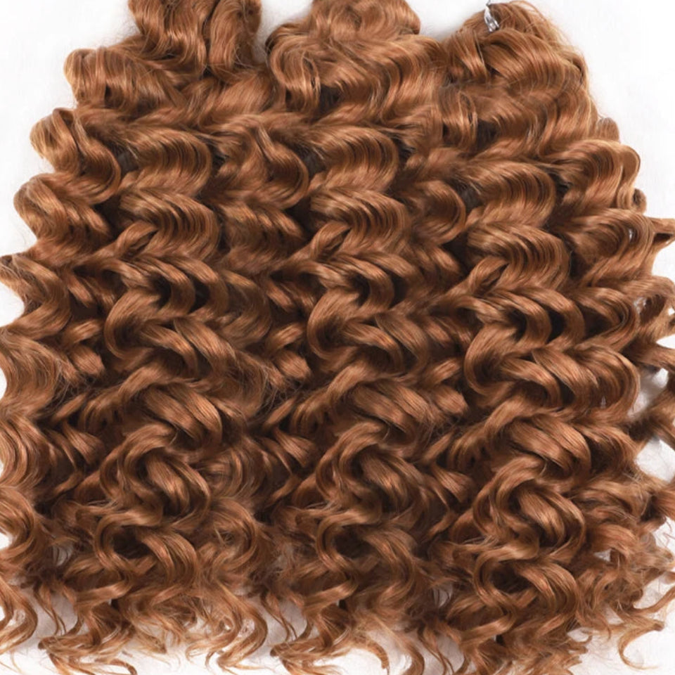 Curly Wave Synthetic Crochet Hair | 12 Inch Luxegan