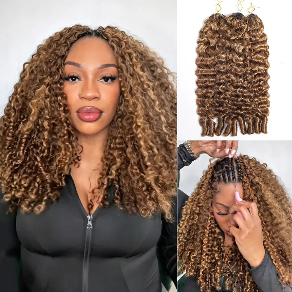 Burmese Curly Miracle Knots Crochet Human Hair Extensions – Feather Knotless Braiding Hair 10–24 - view 5