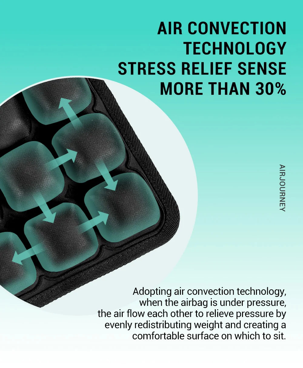 3D Ergonomic Inflatable Chair Cushion | Sophisticated "Long-Sitting" Support Silhouette | Elegant HG004 Adjustable Office & Car Seat Pad | "Dignified" High-Performance Anti-Decubitus Comfort for Radiant Versatile Styling Luxegan