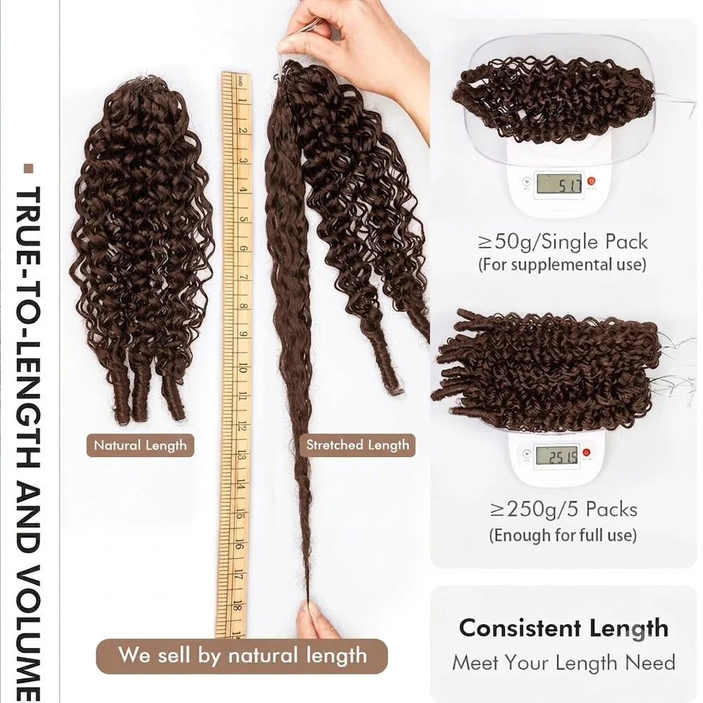 Burmese Curly Miracle Knots Feather Crochet Human Hair Extensions – Pre-Separated Knotless Boho - view 6